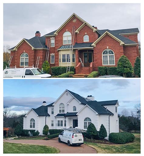 I look back at these photos and think to myself, i cannot believe i was crazy enough to take on painting this huge house by myself. Why you should Paint your Brick Home — Hisway Painting