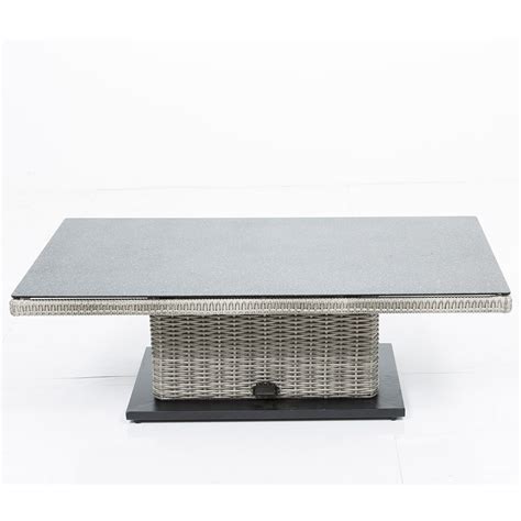 The adjustable height dining table are made from strong materials that are highly durable to give you long lifespans. Aya Outdoor Sofa Set With Adjustable Height Table ...