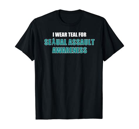Amazon Com I Wear Teal For Sexual Assault Awareness Gift Ribbon T