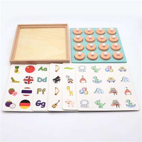 Wooden Montessori Memory Matching Game Wooden Puzzle Toys