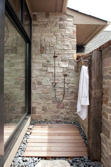 There is an infinite number of ways to set up an outdoor shower, but here is a simple approach that you can customize as you please. Outdoor shower build yourself - Learn the Main Rules | Interior Design Ideas | AVSO.ORG