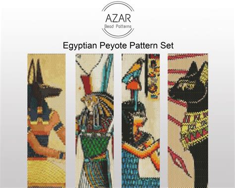 Egypt Culture Bead Peyote Pattern Set Anubis Pattern Horus Etsy Uk