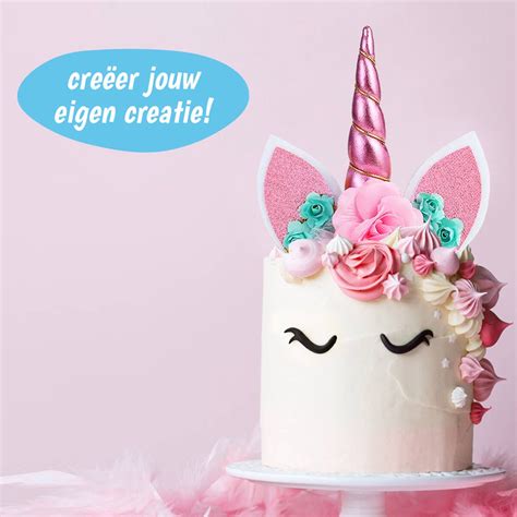 Unicorn Cake Topper Eenhoorn Versiering Taart Decoratie Taarttopper Verjaardag Bol Com
