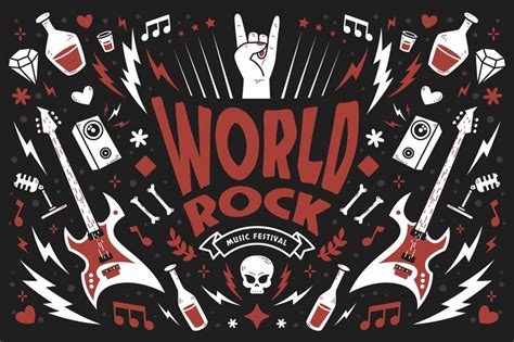 Free Vector Hand Drawn World Rock Day Background