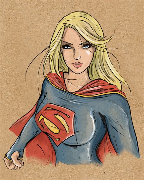 Supergirl Sketch Print 8x10 Signed By The Artist Etsy