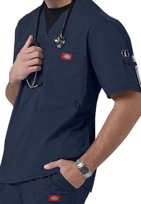 dickies gen flex youtility mens v neck scrub top main image medical scrubs outfit mens