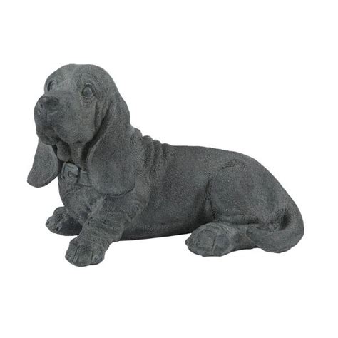 Luxenhome Gray Mgo Bassett Hound Dog Garden Statue Whst1180 The Home