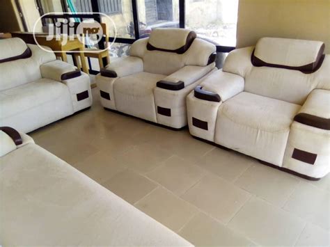 White 7 Seater Living Room Leather Sofa Set In Ibadan Furniture