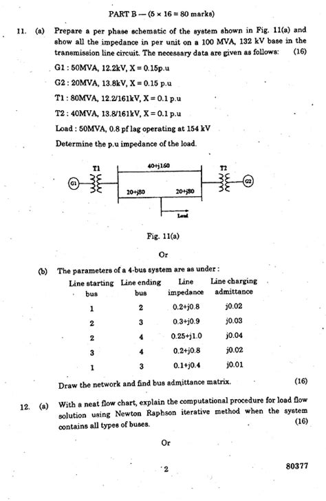 Discussion of the problem paper. EE6501 Power System Analysis Nov Dec 2016 Question Paper - University Question Papers