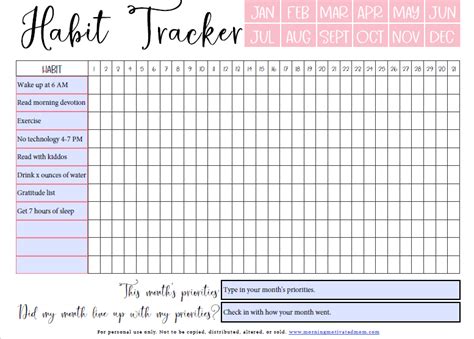 Monthly Habit Tracker Printable Pdf Printable Templates Web