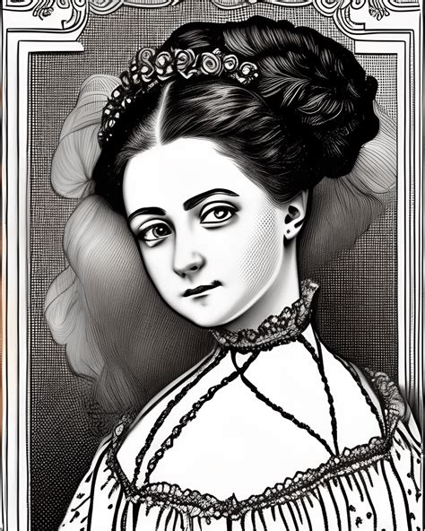 Victorian Lady Detailed Graphic · Creative Fabrica