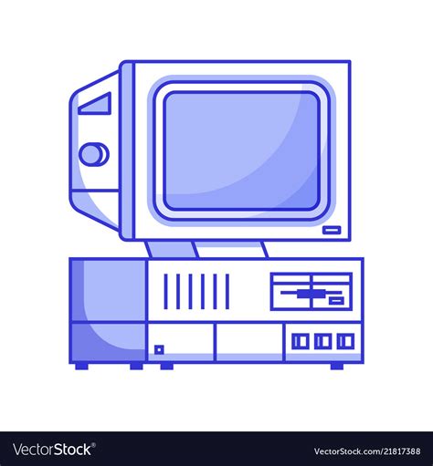 Retro Computer From 90s Royalty Free Vector Image