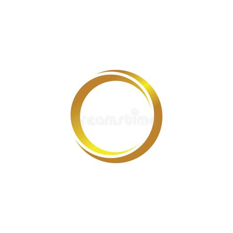 Ring Logo Template Circle 3d Design Gold Vector Illustration Stock
