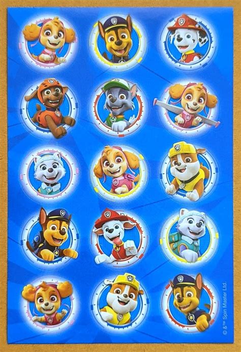 Paw Patrol Sticker Sheet Ebay