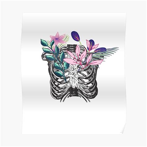 Floral Rib Cage Posters Redbubble