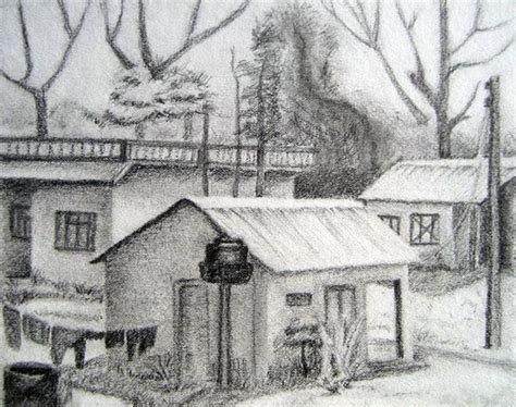 Beautiful Scenery Landscape Drawing Pencil Shading How To Draw And