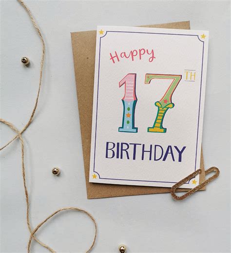 17th Birthday Card Helen Richmond Happy 17th Birthday Birthday