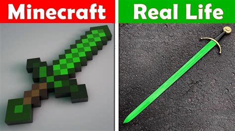 Minecraft Emerald Sword In Real Life Minecraft Vs Real Life Animation