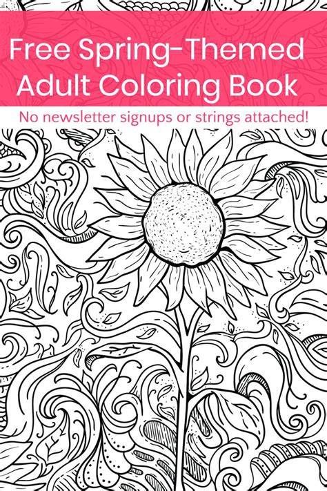 Grab This Free Printable Spring Adult Coloring Book No Strings