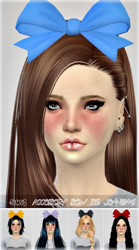 Downloads Sims 4 New Mesh Accessory Hair Bow Big Sims 4 Sims Hair Bows