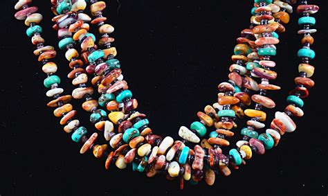 Item 787B Navajo 5 Strand Multistone Heshi Necklace By E M Teller