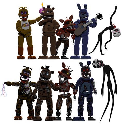 Stylizedau Withered And Classic Animatronics Rfivenightsatfreddys