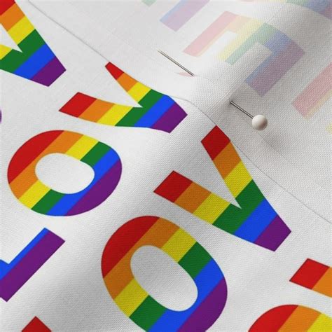 1” rainbow love is love gay pride fabric spoonflower
