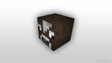 Minecraft Block Cow Head Desktop Wallpaper By Fpsxgames On Deviantart