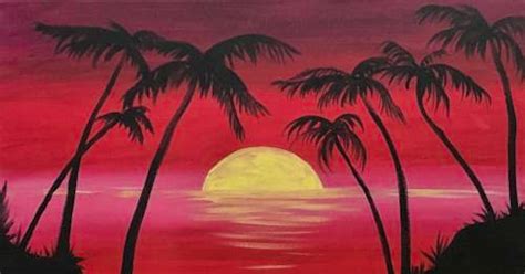 All Ages Paint Nite Hawaiian Sunset Ii Class In Nyc Yaymaker