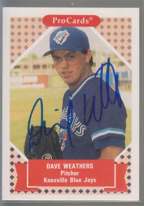Autographed 1992 Procards Dave Weathers Knoxville Blu