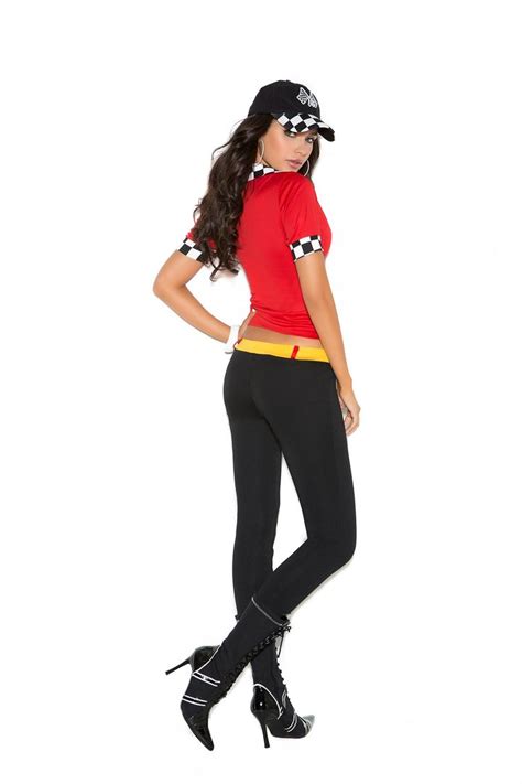 Sexy Race Car Driver Halloween Costume Roleplay Costume 3pc Set M Red