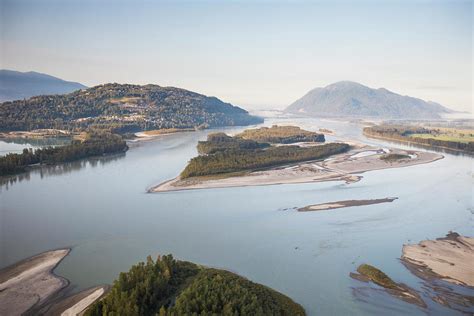 Elevated View Of Fraser River Near Chilliwack British Columbia