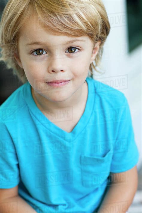 Caucasian Boy Smiling Outdoors Stock Photo Dissolve