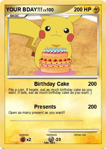 Pokémon Your Bday Birthday Cake My Pokemon Card