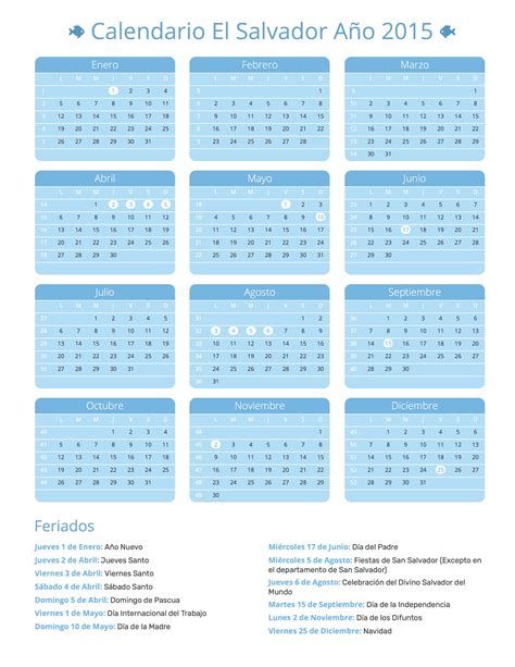 Calendario El Salvador 2024