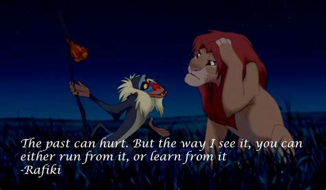 He lives in you. one scene i remember the most was when rafiki was explaining to simba the importance of leaving pain in the past. Rafiki Quote by Quoteings on DeviantArt
