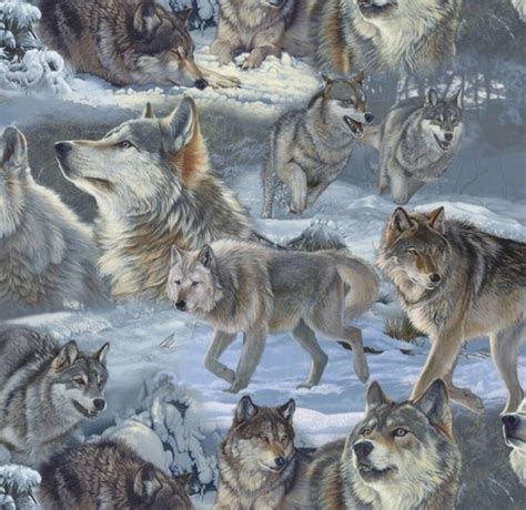 On Sale Wolves Fleece Fabric By The Yard By Reneeschoicefabrics