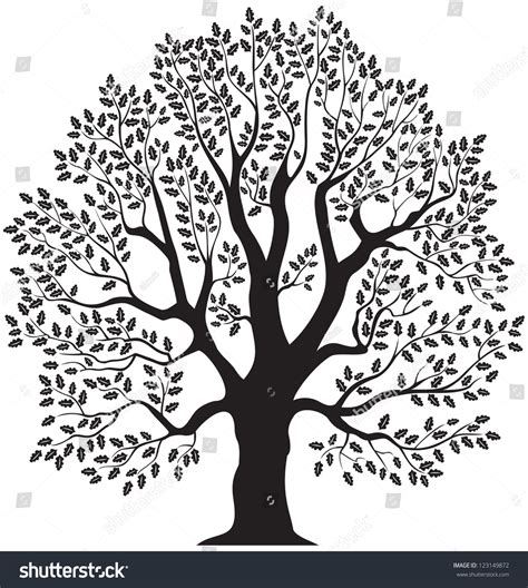 Oak Tree Vector Illustration Green Symbol Stock Vector 123149872