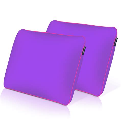 Memory Foam Fun Pillow With Cool To The Touch Cover Standardqueen Galactic Purple 2 Pack