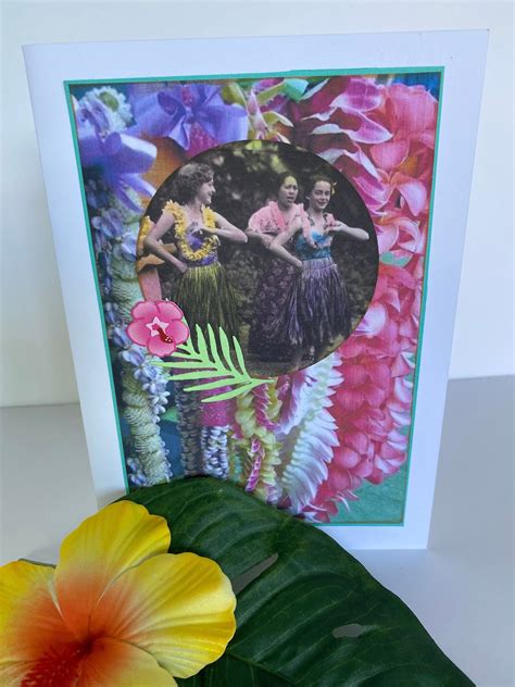 Hula Dancer Birthday Card Aloha Greetings Old Hawaii Etsy In 2021