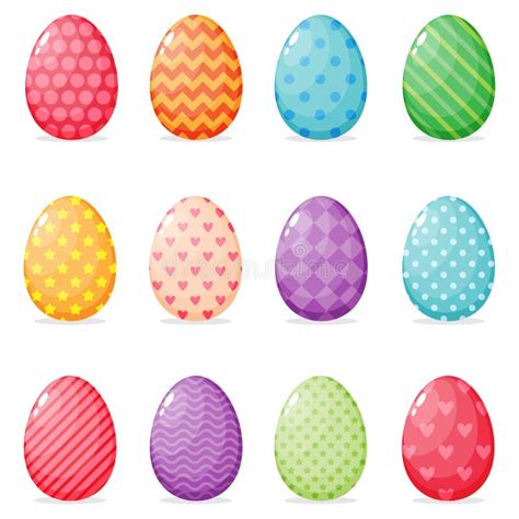 Set Of Painted Easter Eggs Vector Illustration Stock Vector
