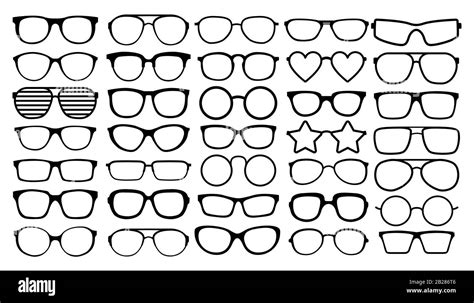 many types of glasses fashion collection set glasses isolated vector illustration glasses