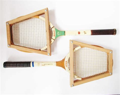 Two Vintage Wilson Tennis Rackets Wall Art For A Sports Den Wood Rackets Famous Player Series