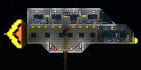 My First Attempt At A Spaceship Build In Terraria Hope Its Good