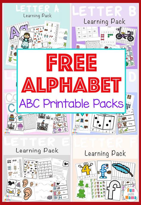 Free Alphabet Printable Packs Fun With Mama Printables — Db