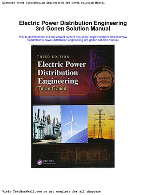 Electric Power Distribution Engineering 3rd Gonen Solution Manual Pdf