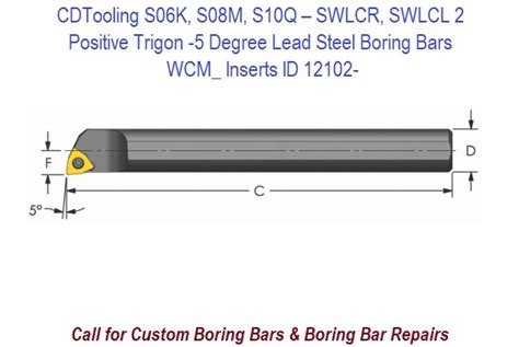 S06k S08m S10q Swlcr Swlcl 2 Boring Bars Steel Positive Trigon