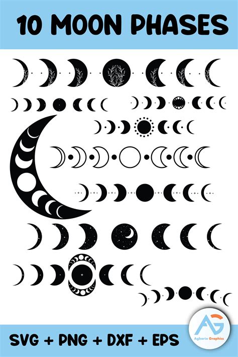 Moon Phase Svg Bundle Mystic Celestial Svg Crescent Moon Etsy Artofit