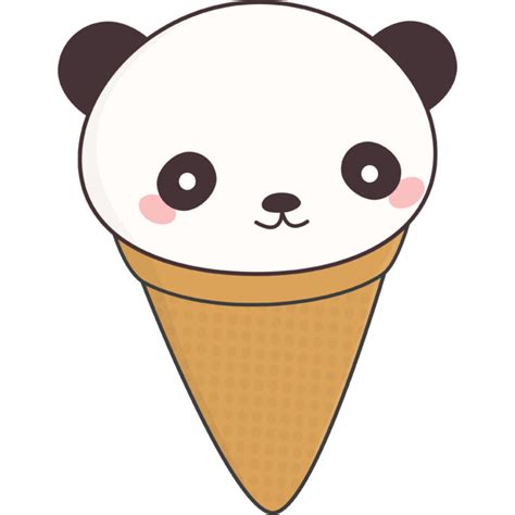 Kawaii Panda Ice Cream Sticker By Happinessinatee Design By Humans