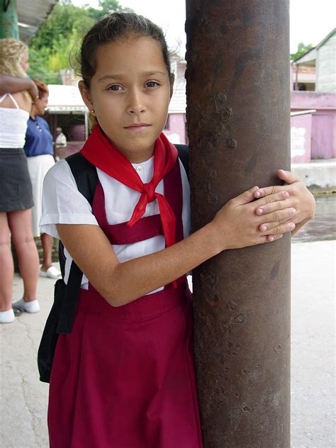 Fileyoung Girl In School Uniform Near Santiago De Cuba Cuba